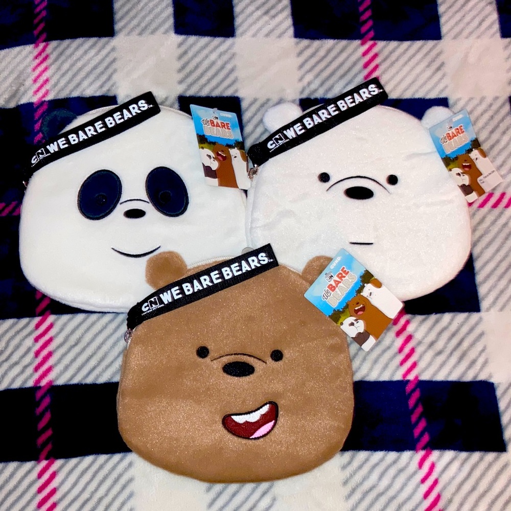 “We Bear Bears” plush zipper pouch set